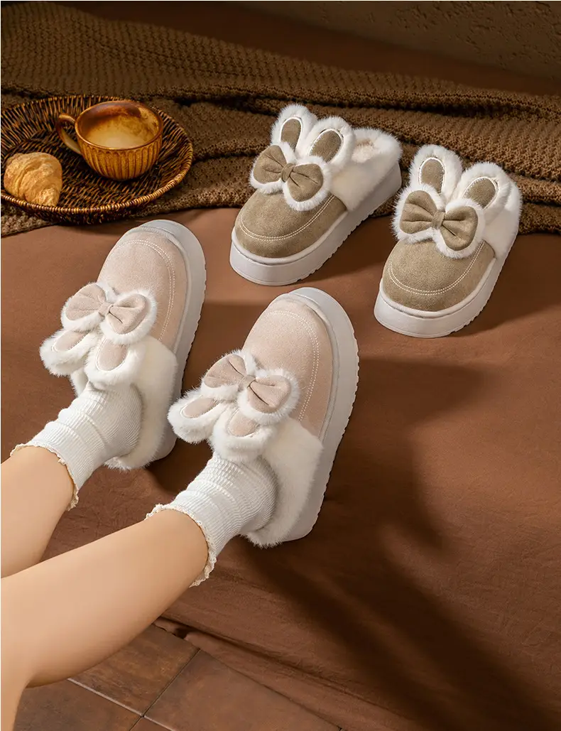 Cute Rabbit Bow Warm Women Slippers 2025 — feature 24