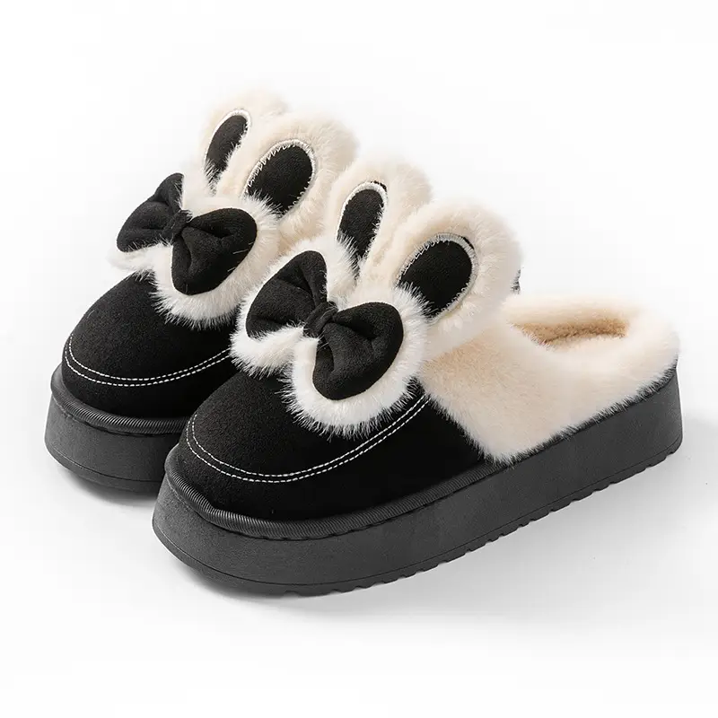 Cute Rabbit Bow Warm Women Slippers 2025 - Image 2