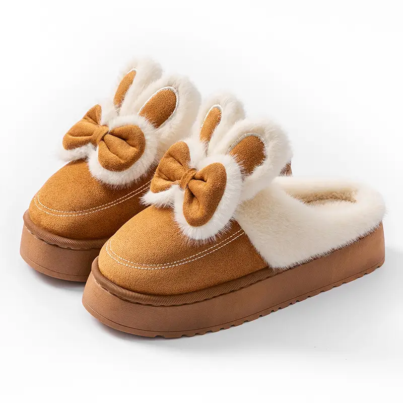 Cute Rabbit Bow Warm Women Slippers 2025 - Image 3