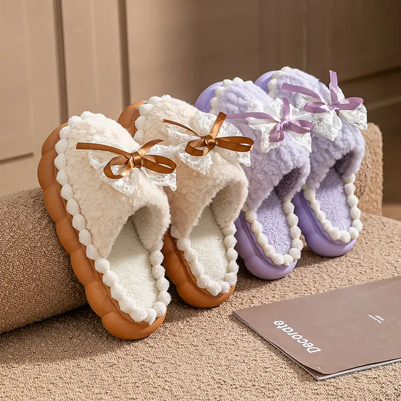 Cute Pink & Green Baby Slippers with Bow