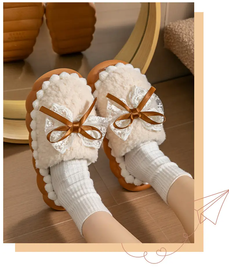 Cute Pink & Green Baby Slippers with Bow — feature 21