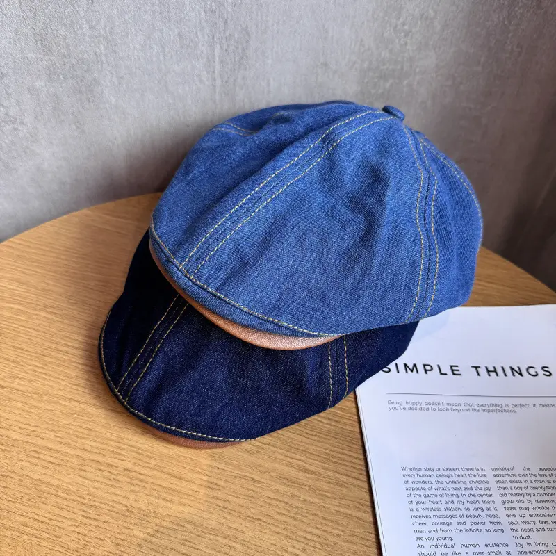 Women Korean Style Wash Denim Cap Forward Large Circumference - Image 6