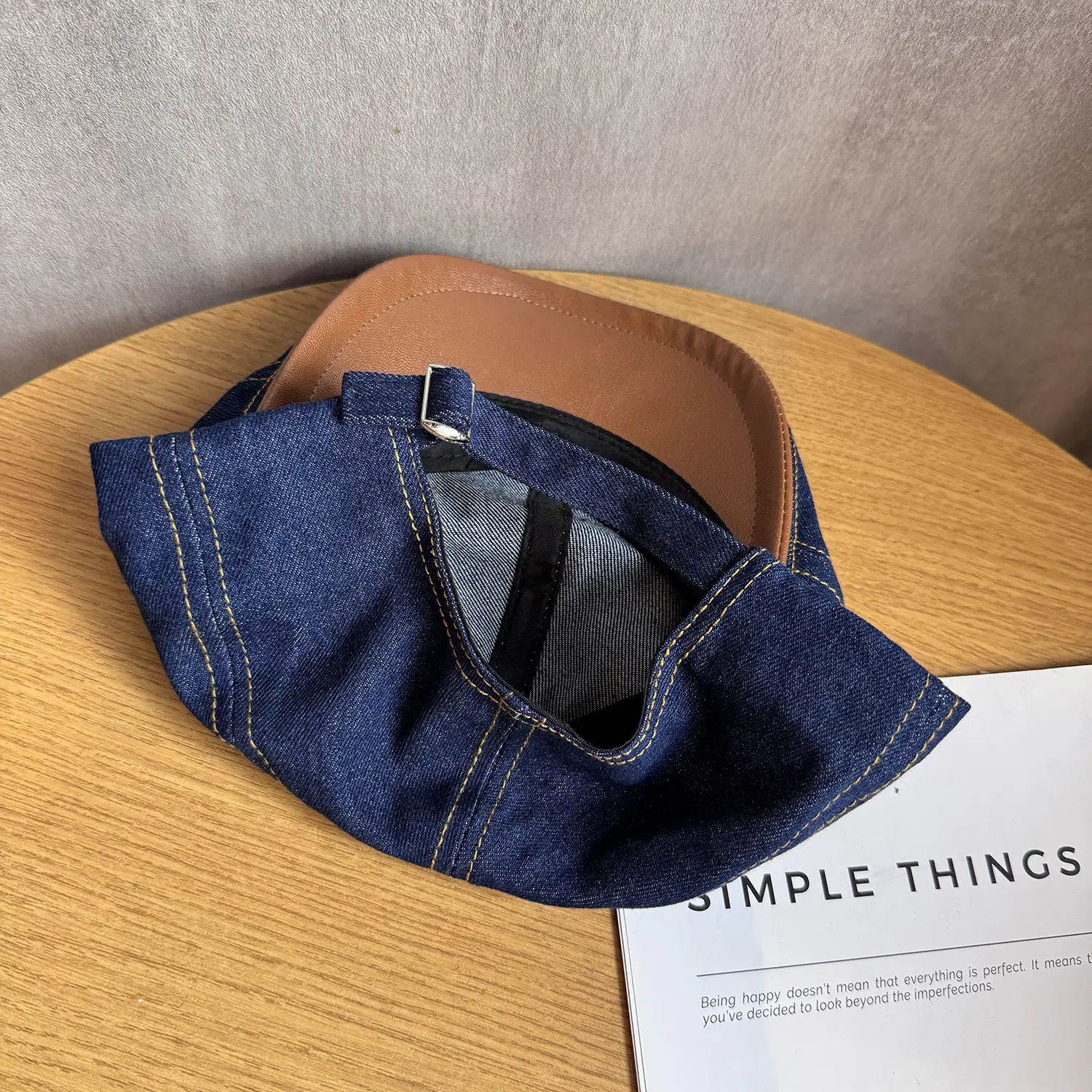 Women Korean Style Wash Denim Cap Forward Large Circumference — feature 6