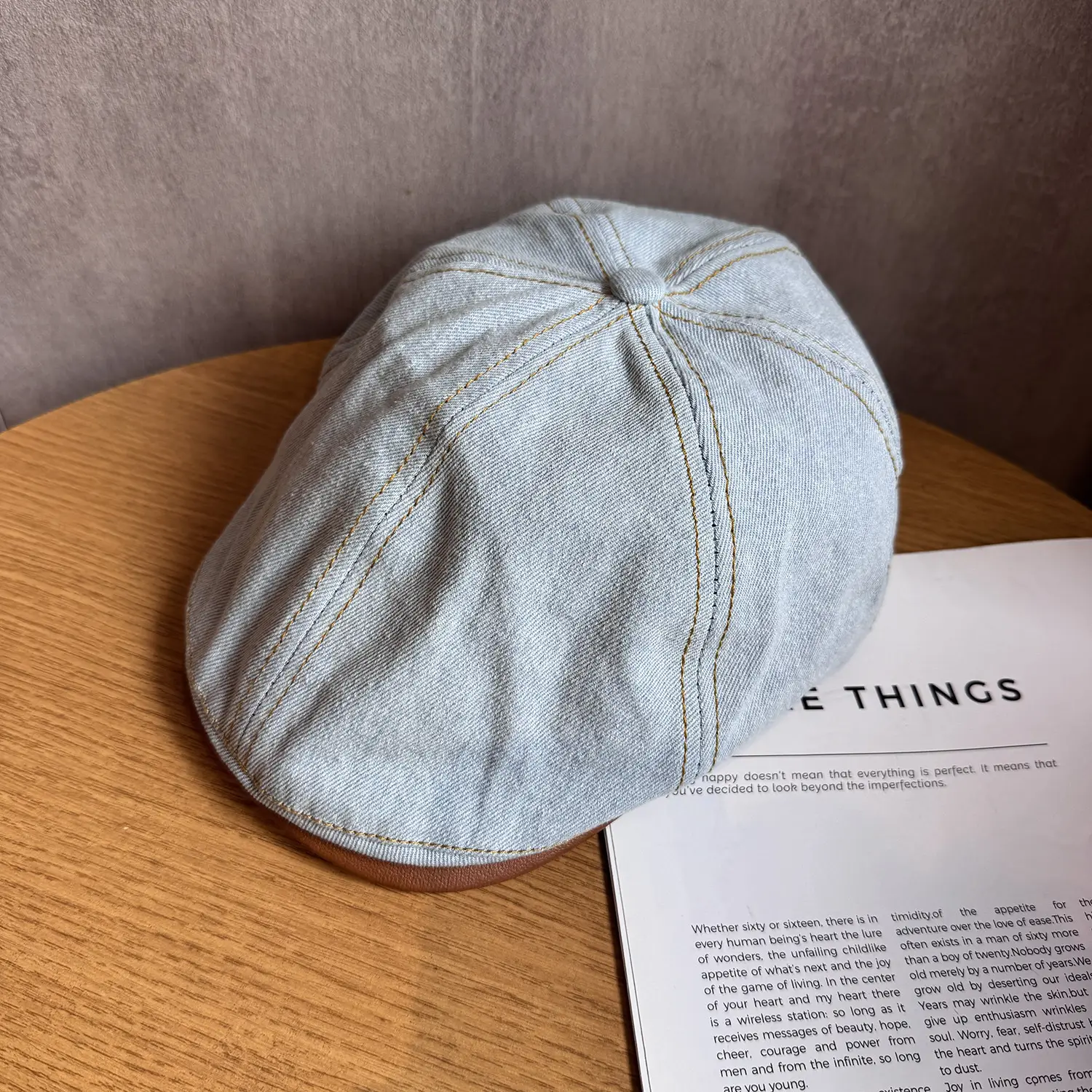 Women Korean Style Wash Denim Cap Forward Large Circumference — feature 7