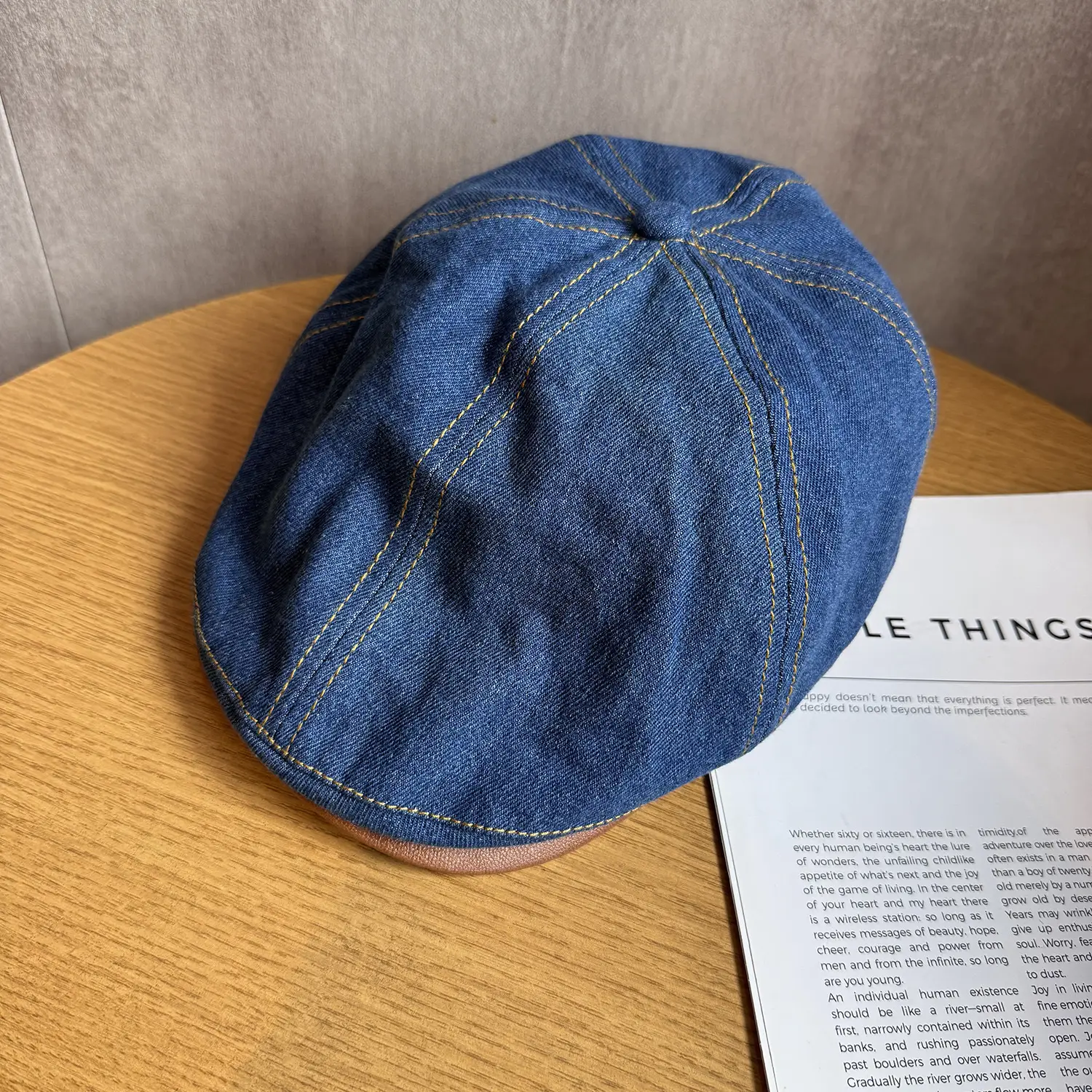Women Korean Style Wash Denim Cap Forward Large Circumference — feature 8