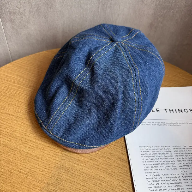 Women Korean Style Wash Denim Cap Forward Large Circumference - Image 2