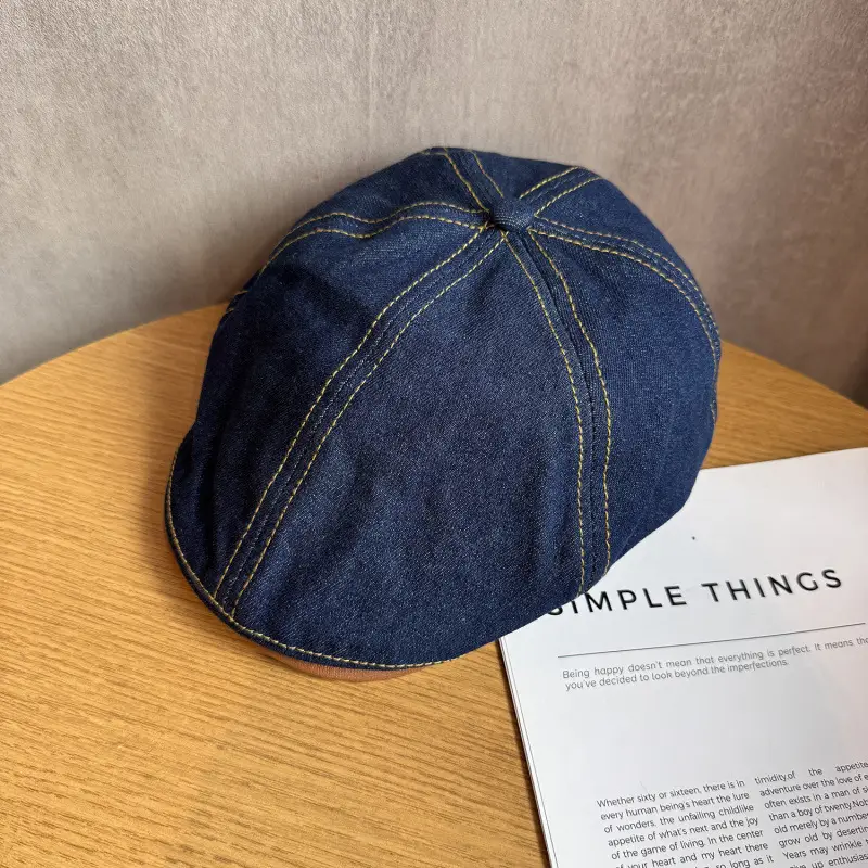 Women Korean Style Wash Denim Cap Forward Large Circumference - Image 3