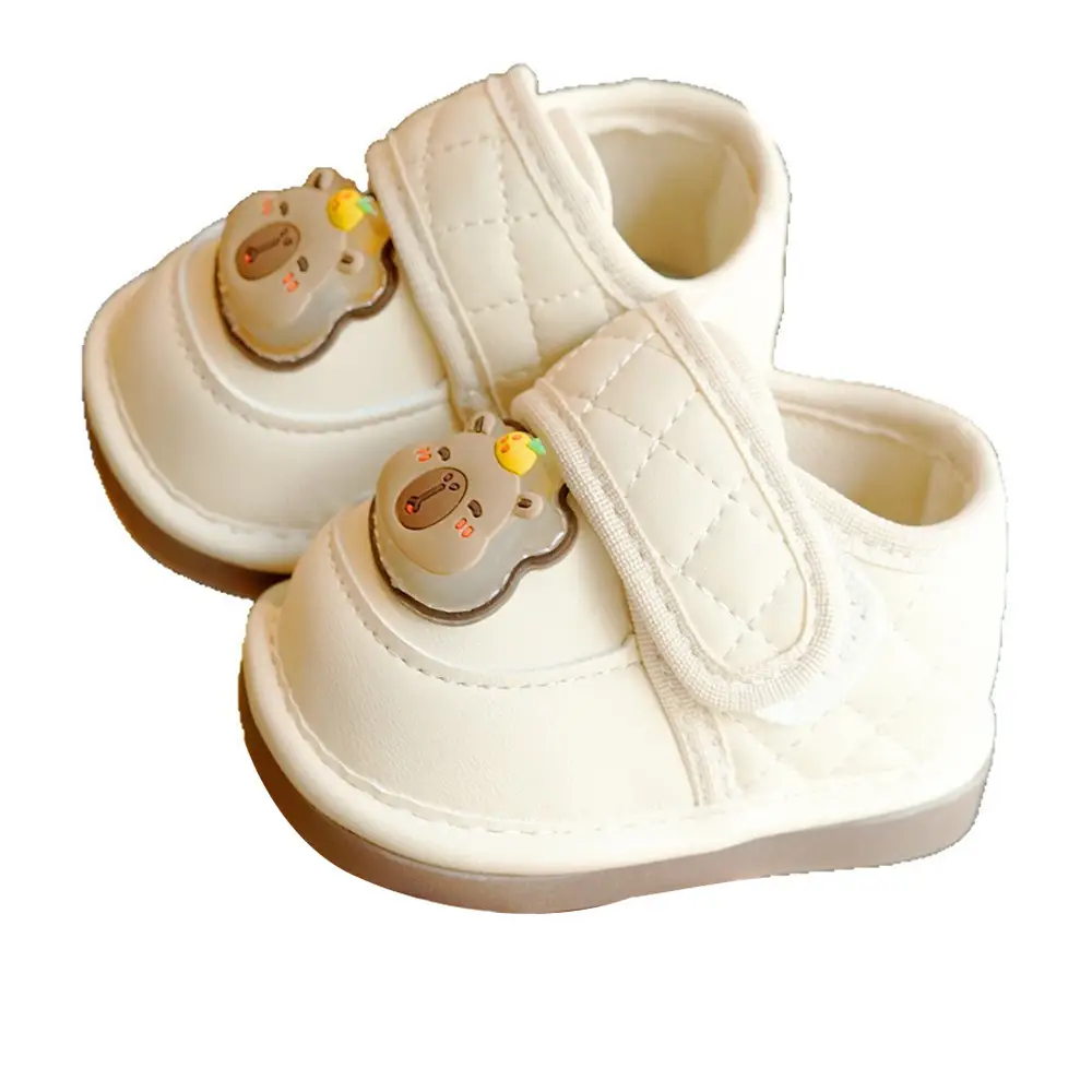 Beginner Baby Shoes White Soft Sole 1-2Yrs