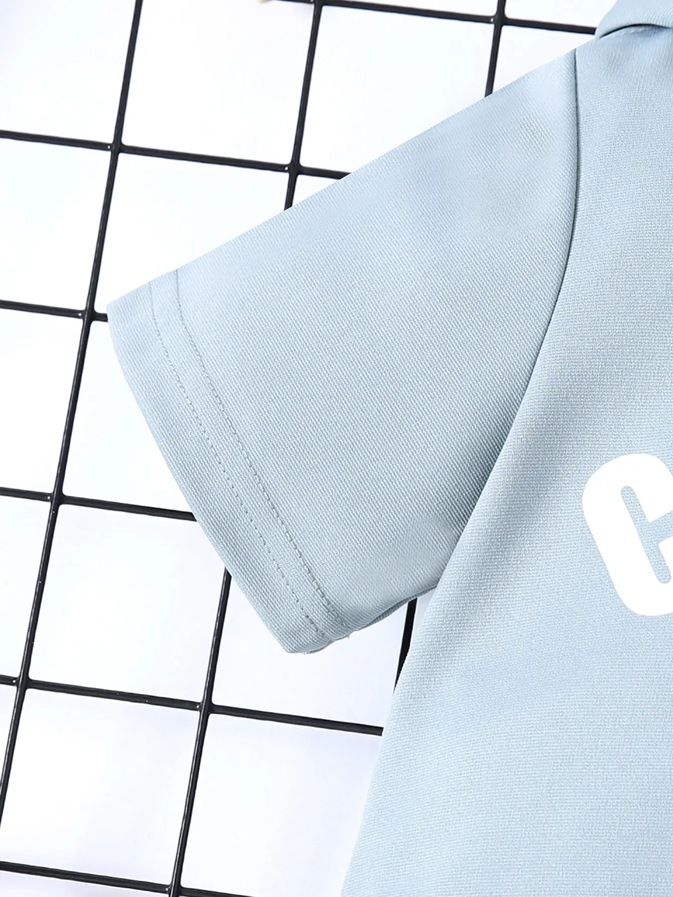 Cross-Border Light Blue Cotton Shorts Set for Boys