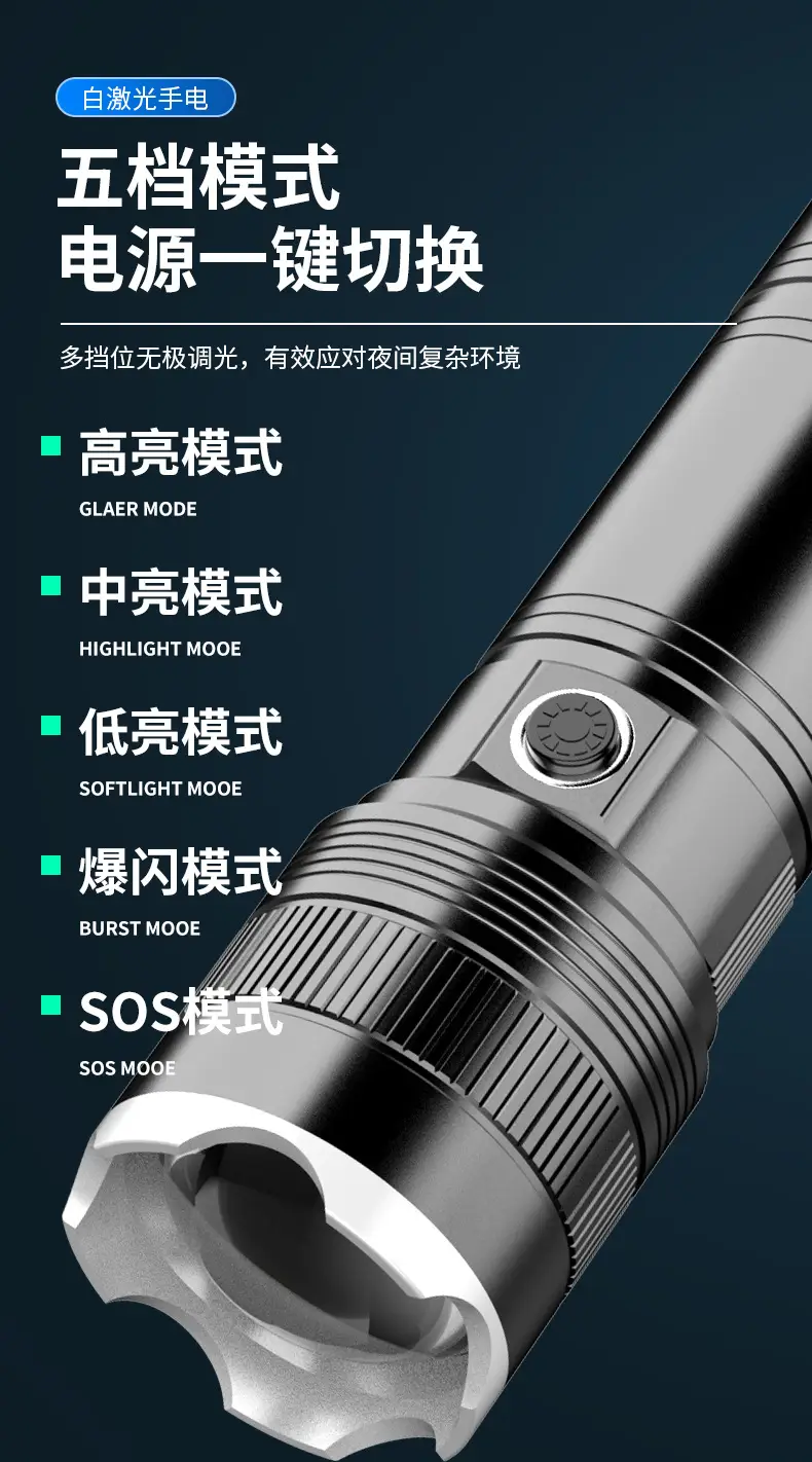 Portable Electric Flashlight with Charging Port — feature 9