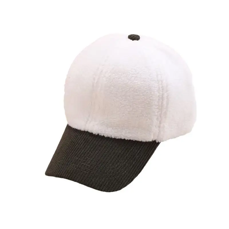 Women Cotton Duckbill Cap White Black Travel Sun Protection