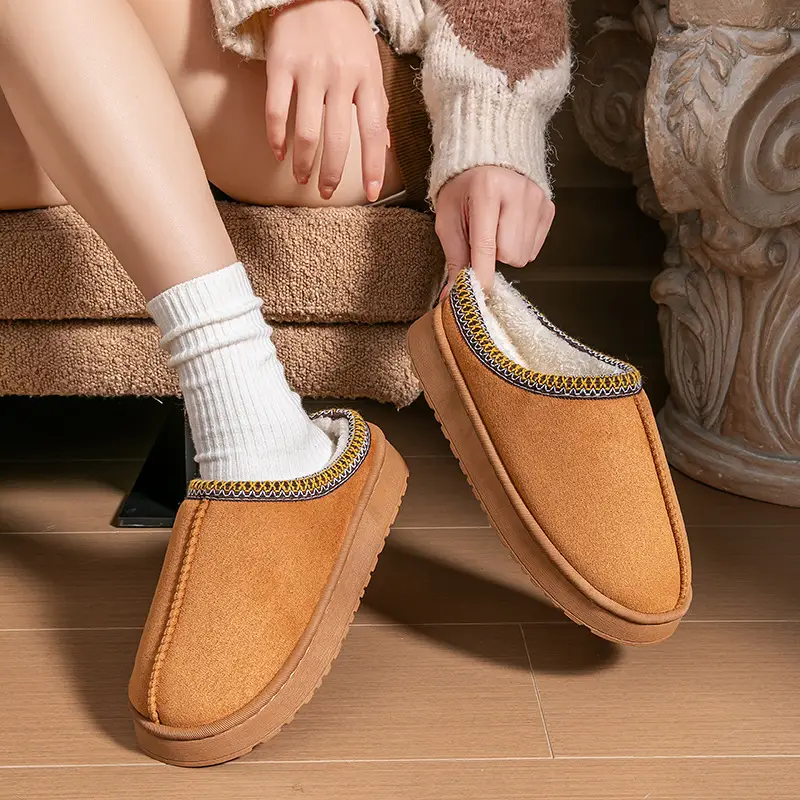 Cross-Border Cotton Slippers for Men and Women in Winter Thick-Soled Plush Cotton Slippers 2025 New Winter Fleece-Lined Couple Home Cotton Slippers - Image 7