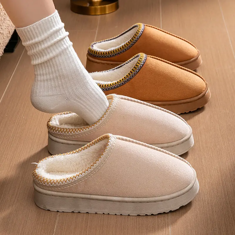 Cross-Border Cotton Slippers for Men and Women in Winter Thick-Soled Plush Cotton Slippers 2025 New Winter Fleece-Lined Couple Home Cotton Slippers - Image 9