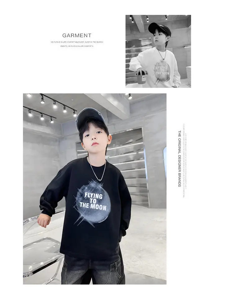 Boys White Long Sleeve T-Shirt Loose Fit 2026 — feature 16