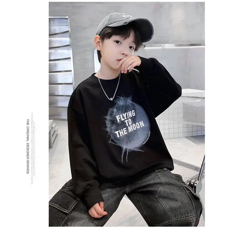 Boys White Long Sleeve T-Shirt Loose Fit 2026 — feature 18