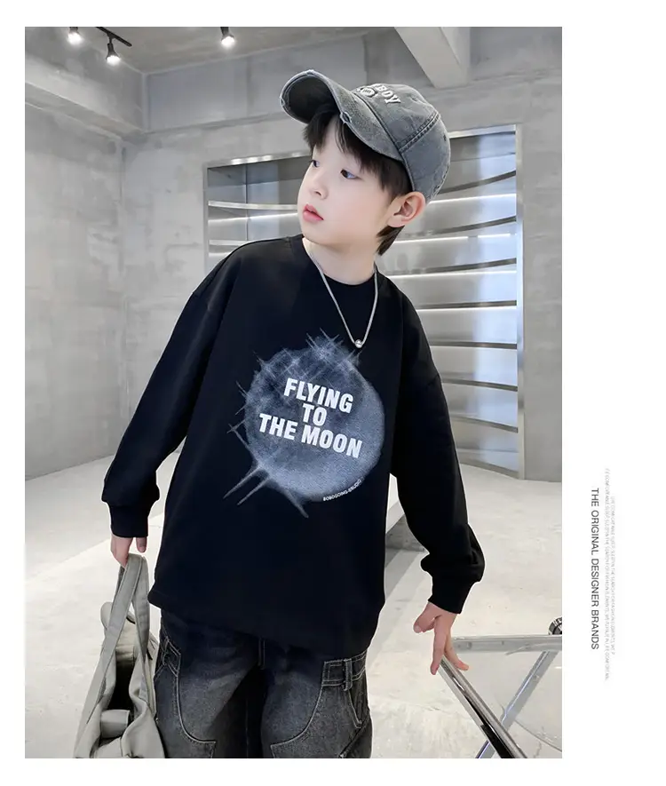 Boys White Long Sleeve T-Shirt Loose Fit 2026 — feature 20