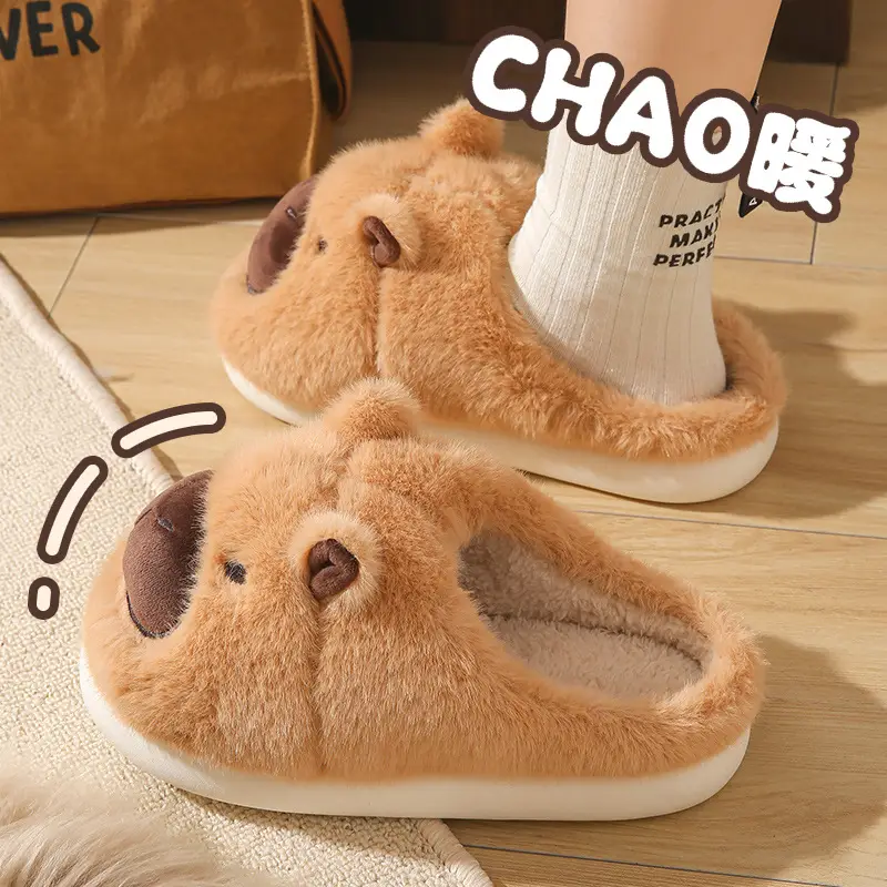 Women Fur Slippers Winter Warm Thick Toe Cap Cotton - Image 7