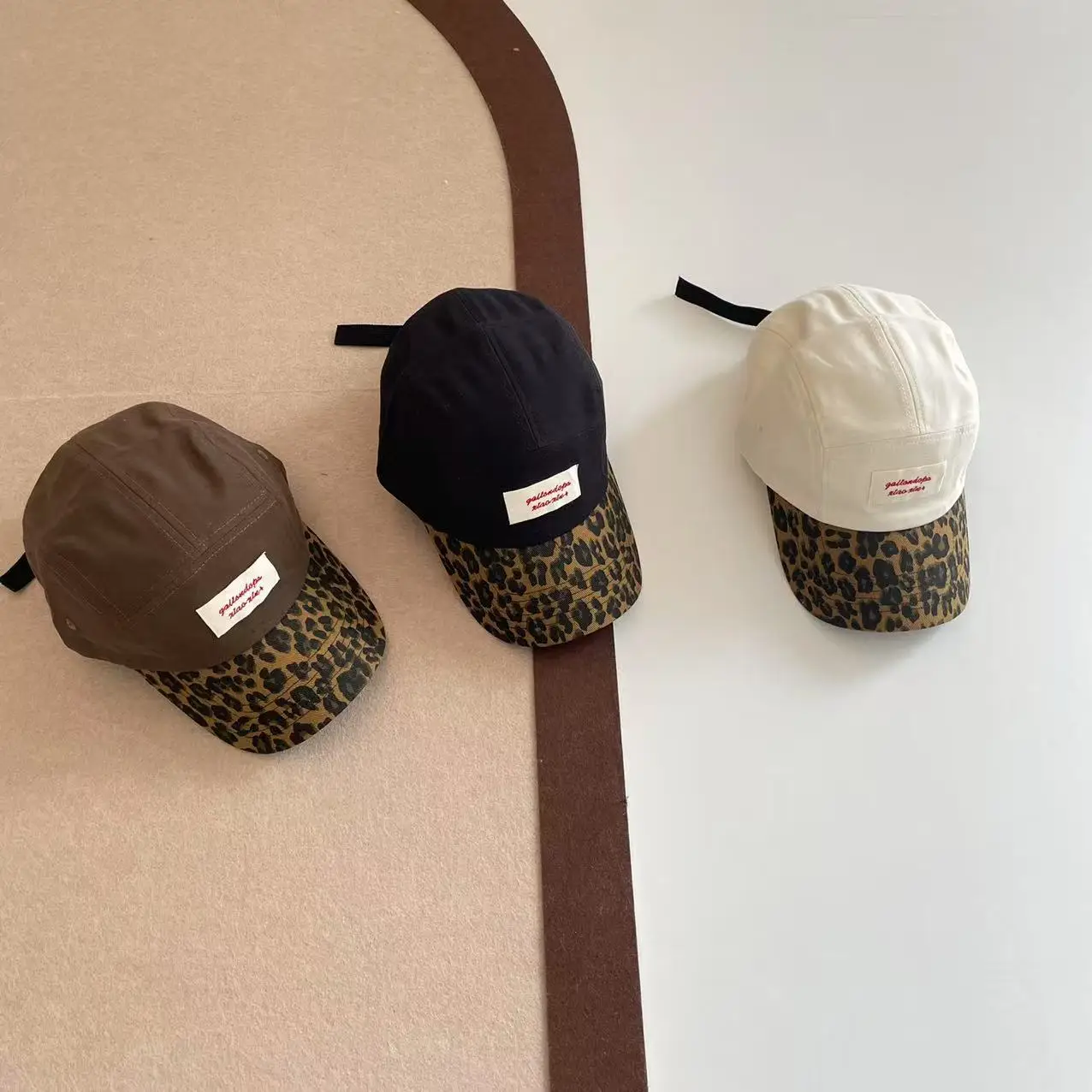 Kids Leopard Print Baseball Cap White - Image 5