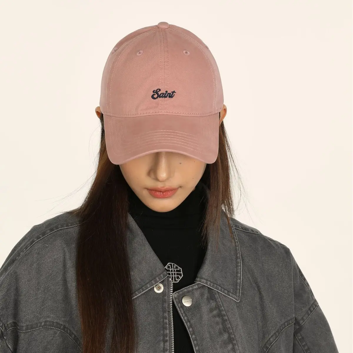 Women Cotton Letter Embroidery Baseball Cap Autumn Pink - Image 11