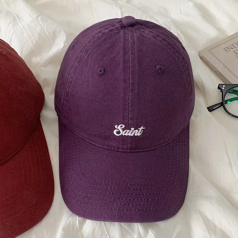 Women Cotton Letter Embroidery Baseball Cap Autumn Pink — feature 1