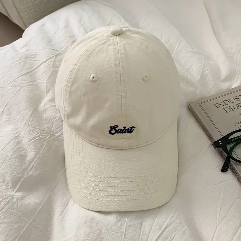 Women Cotton Letter Embroidery Baseball Cap Autumn Pink - Image 2