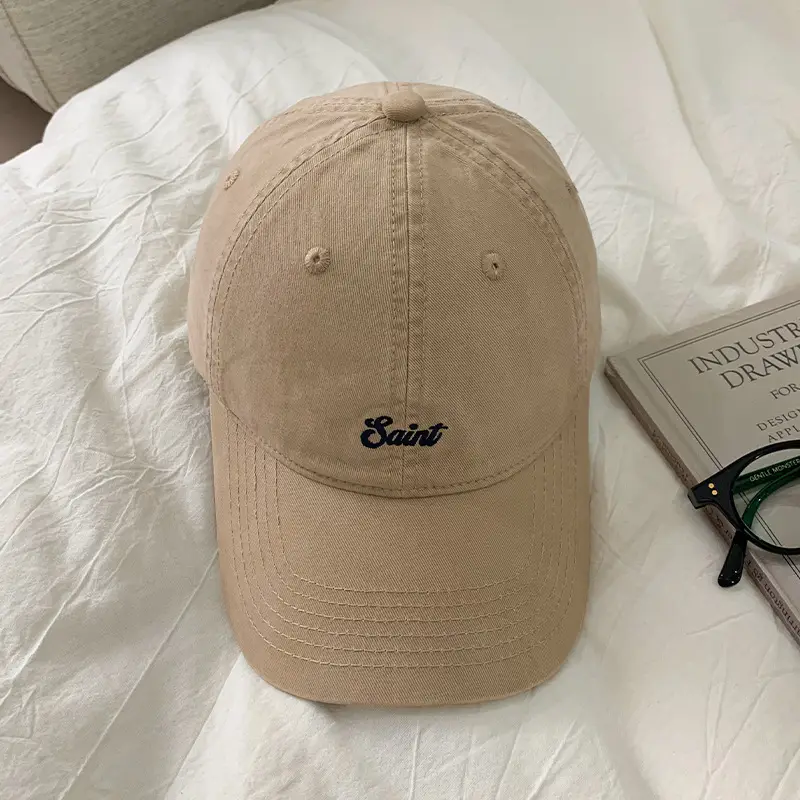 Women Cotton Letter Embroidery Baseball Cap Autumn Pink - Image 4