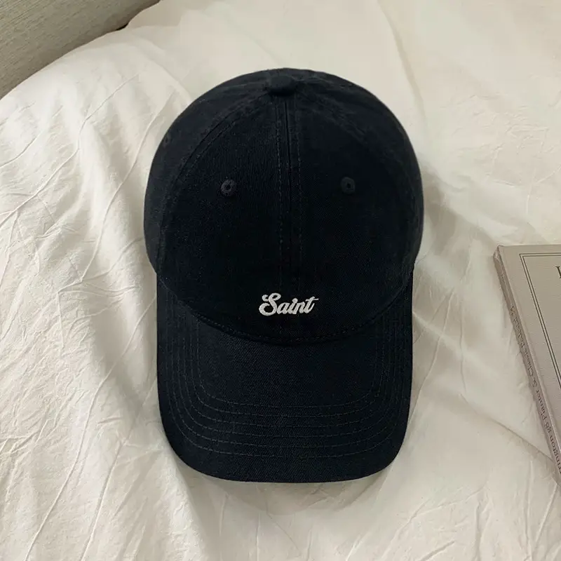 Women Cotton Letter Embroidery Baseball Cap Autumn Pink - Image 7