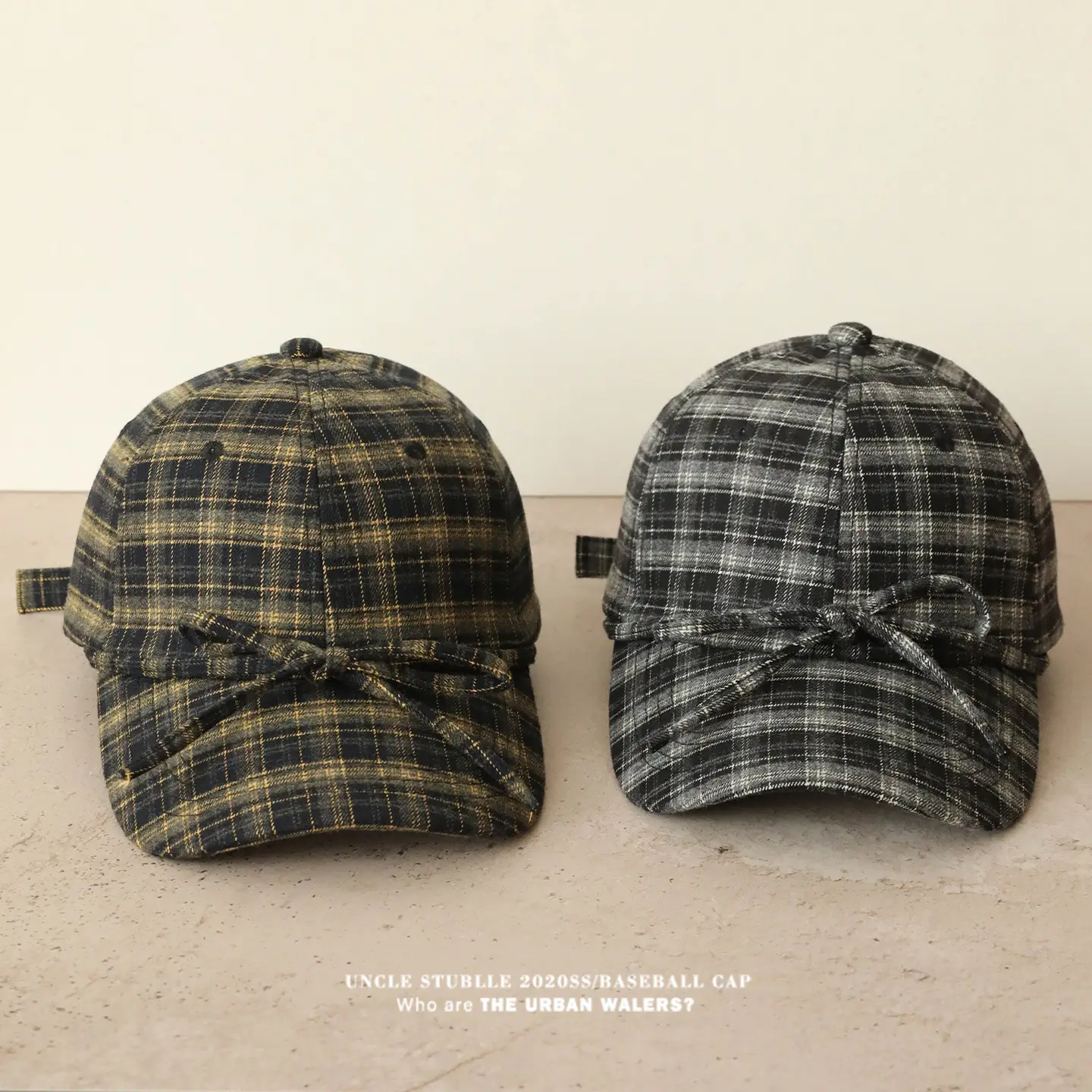 Women Wool Plaid Baseball Cap Winter Warm Retro Bow - Image 7