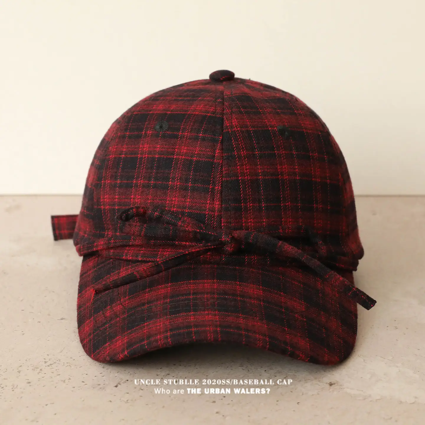 Women Wool Plaid Baseball Cap Winter Warm Retro Bow — feature 5