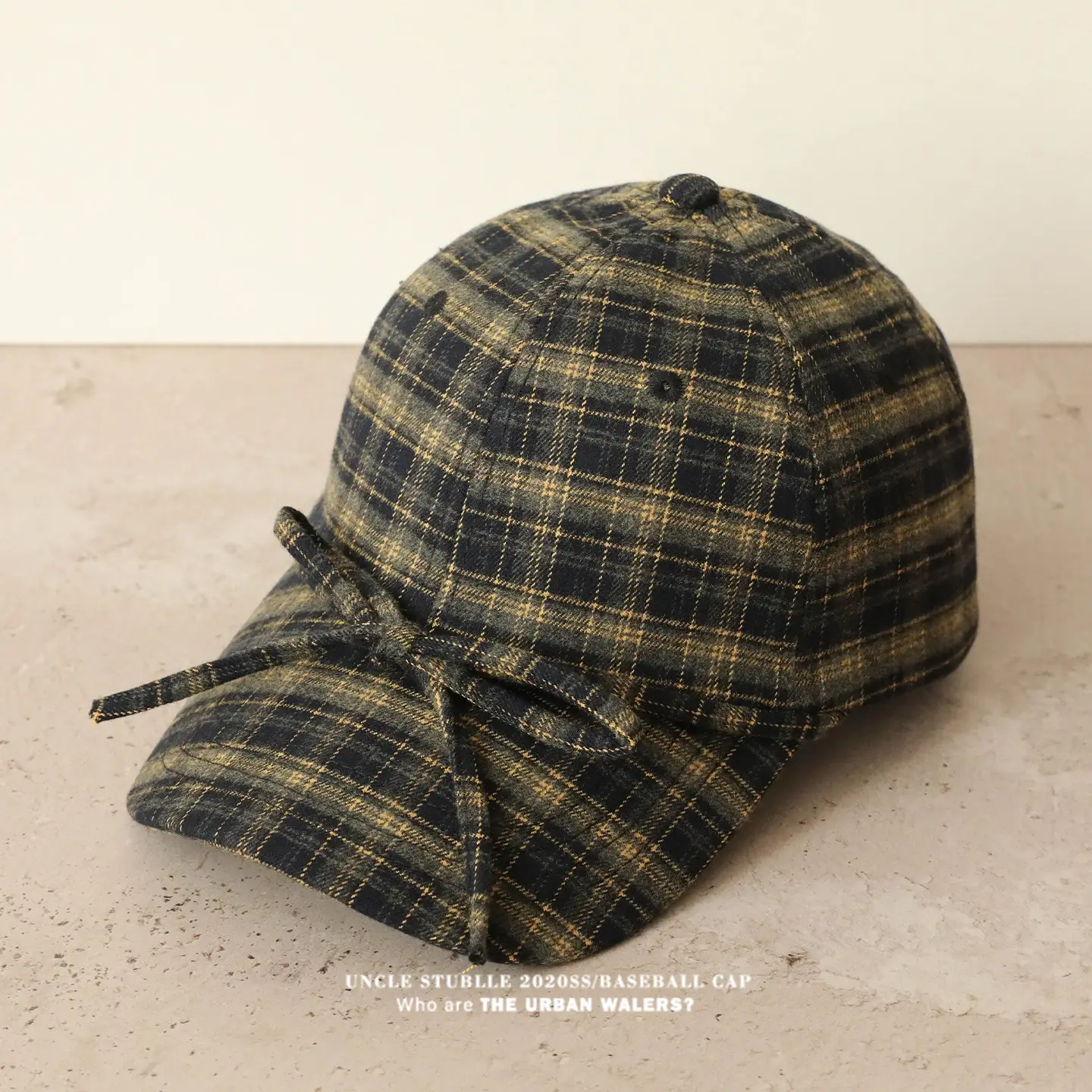 Women Wool Plaid Baseball Cap Winter Warm Retro Bow — feature 7