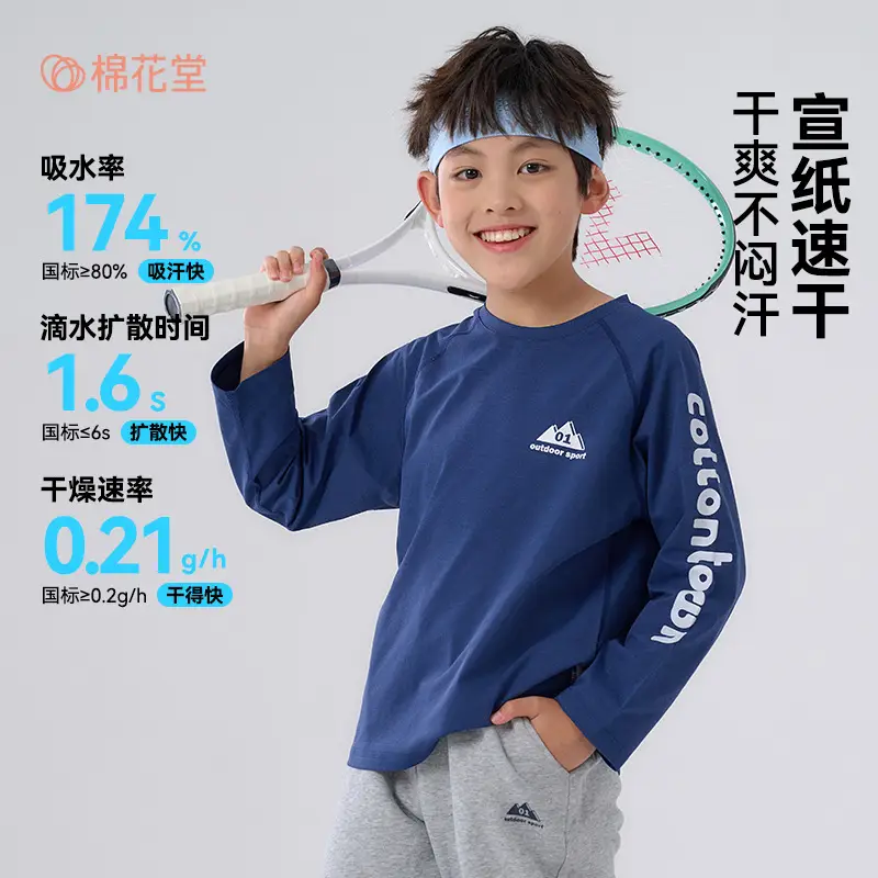 Kids Cotton Long Sleeve T-Shirt Set of 3 - Image 6