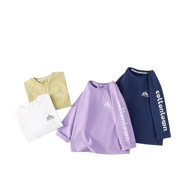 Kids Cotton Long Sleeve T-Shirt Set of 3 - Image 9
