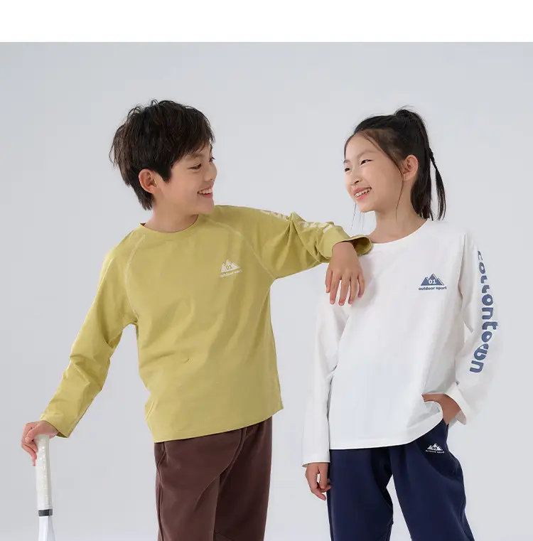 Kids Cotton Long Sleeve T-Shirt Set of 3 — feature 23