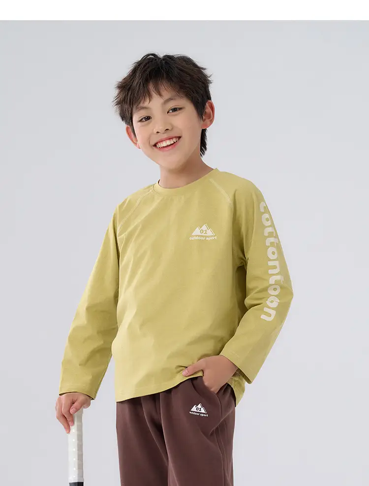 Kids Cotton Long Sleeve T-Shirt Set of 3 — feature 27