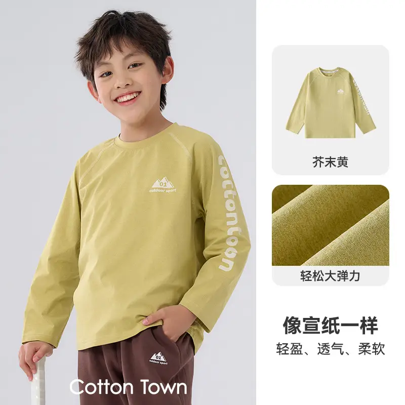Kids Cotton Long Sleeve T-Shirt Set of 3 - Image 2