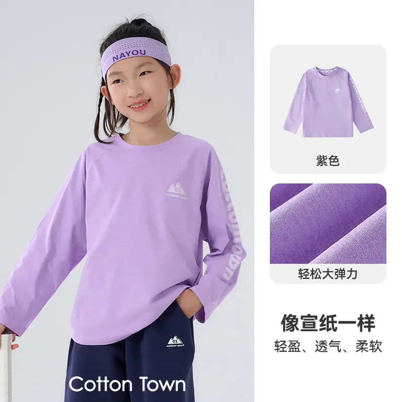 Kids Cotton Long Sleeve T-Shirt Set of 3 - Image 3