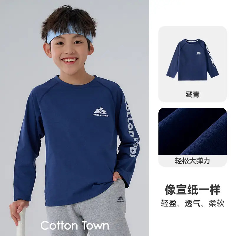 Kids Cotton Long Sleeve T-Shirt Set of 3 - Image 4