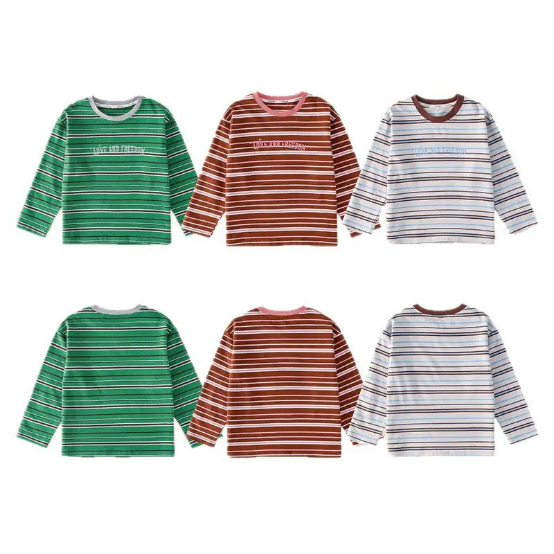 100% Cotton Long Sleeve Striped Boys T-Shirt - Image 8