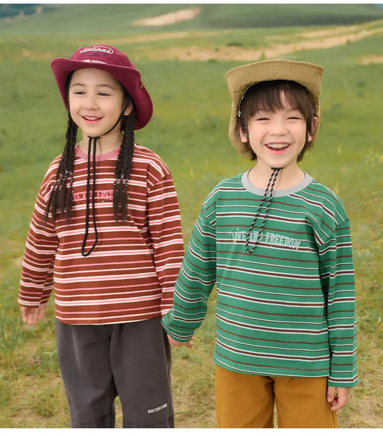 100% Cotton Long Sleeve Striped Boys T-Shirt — feature 15
