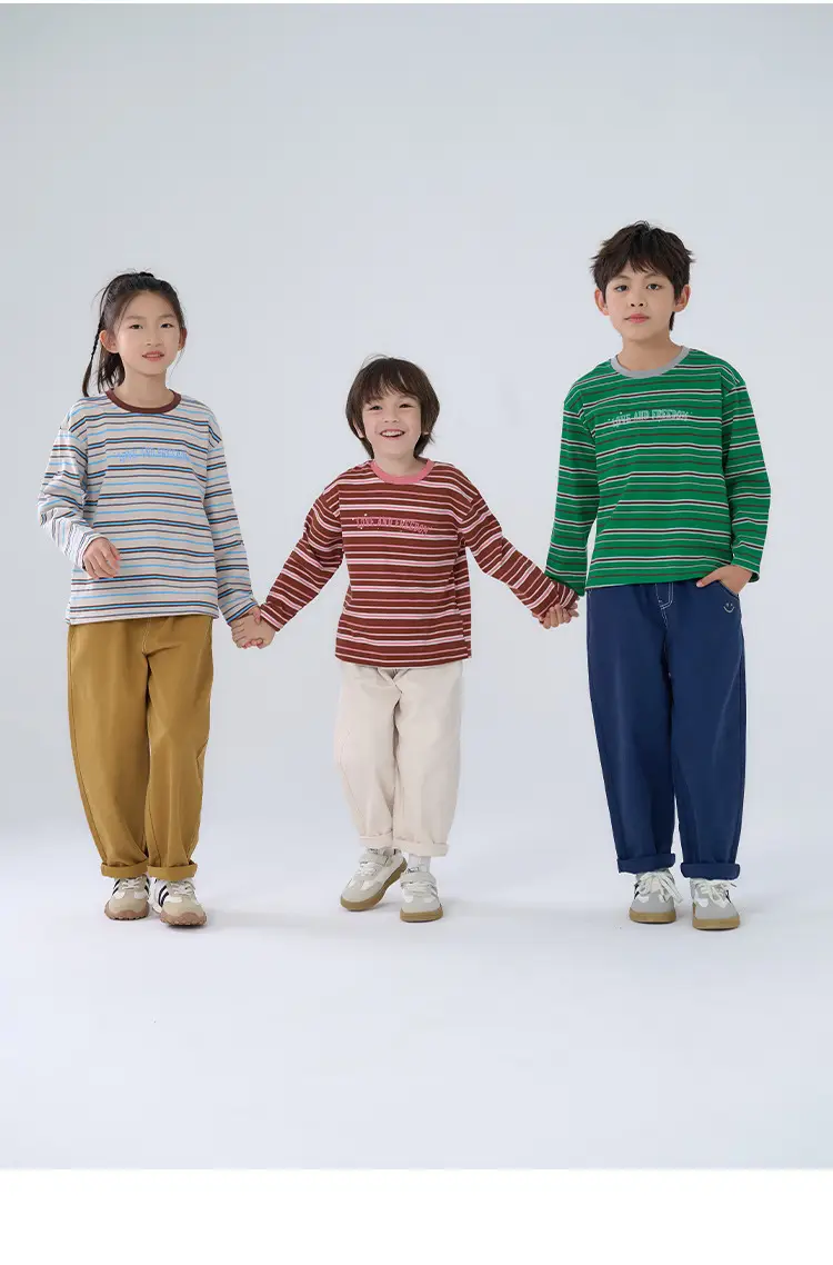 100% Cotton Long Sleeve Striped Boys T-Shirt — feature 20