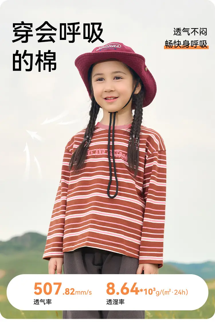 100% Cotton Long Sleeve Striped Boys T-Shirt — feature 3