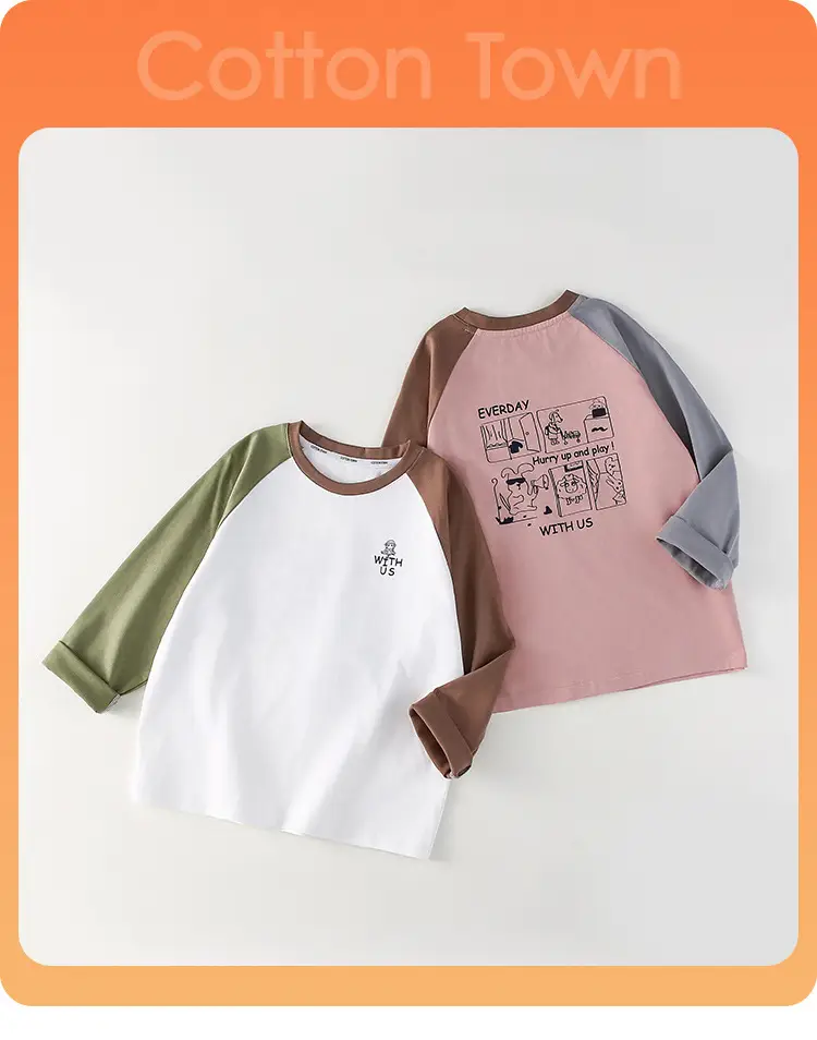 Kids Cotton Long Sleeve T-Shirt Set with Graphic Print — feature 8