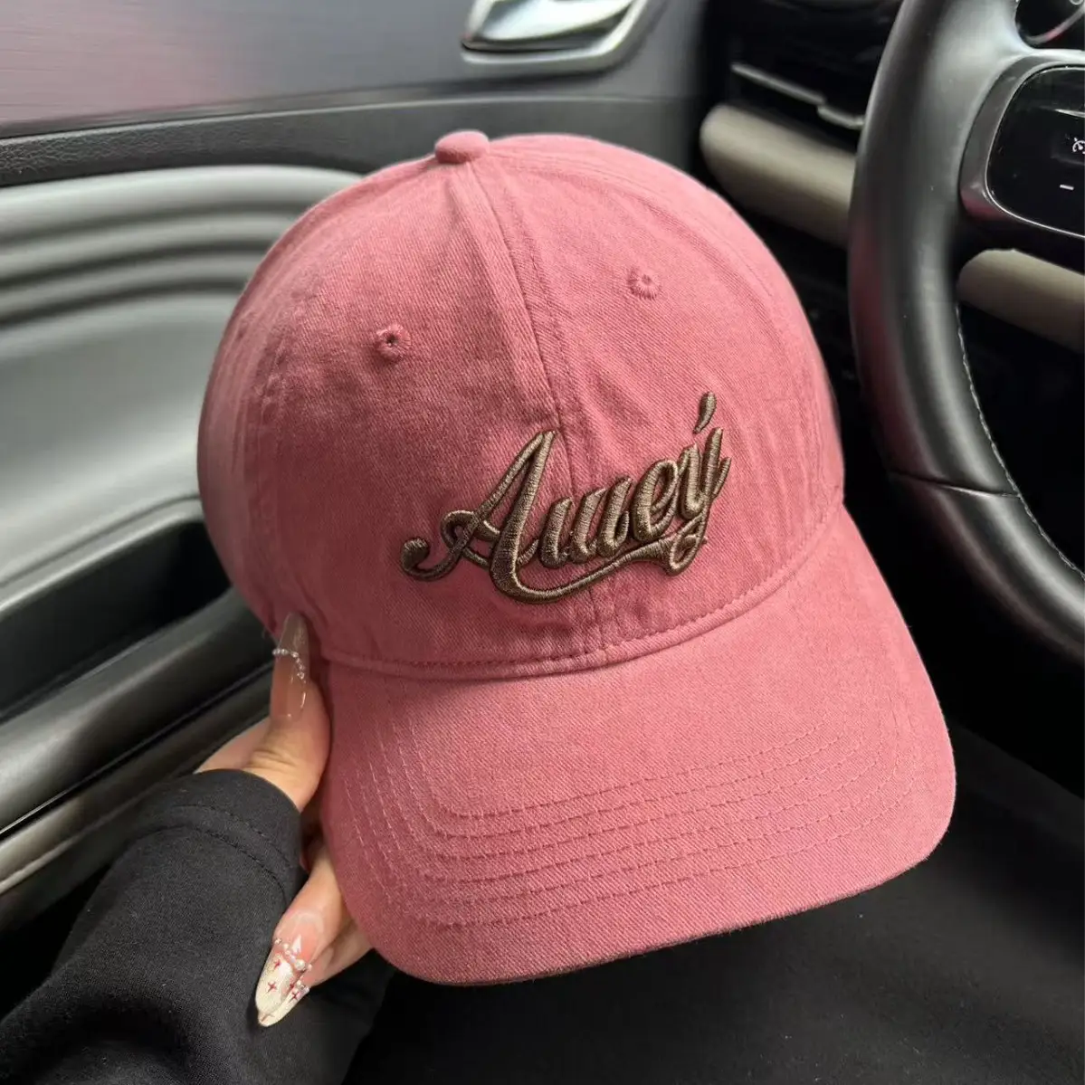 Women American Street Letter Embroidered Pink Baseball Cap - Image 8