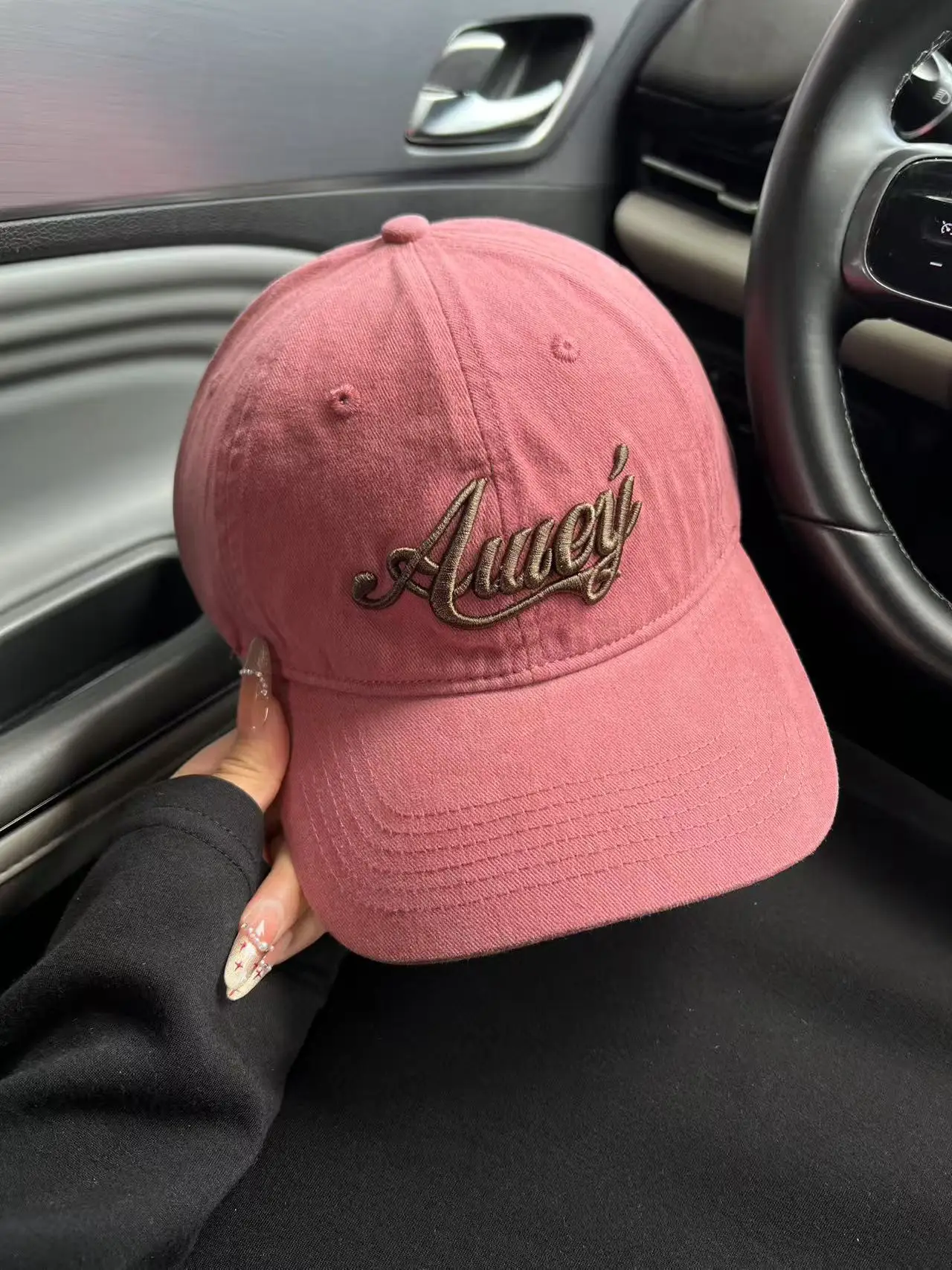 Women American Street Letter Embroidered Pink Baseball Cap — feature 3