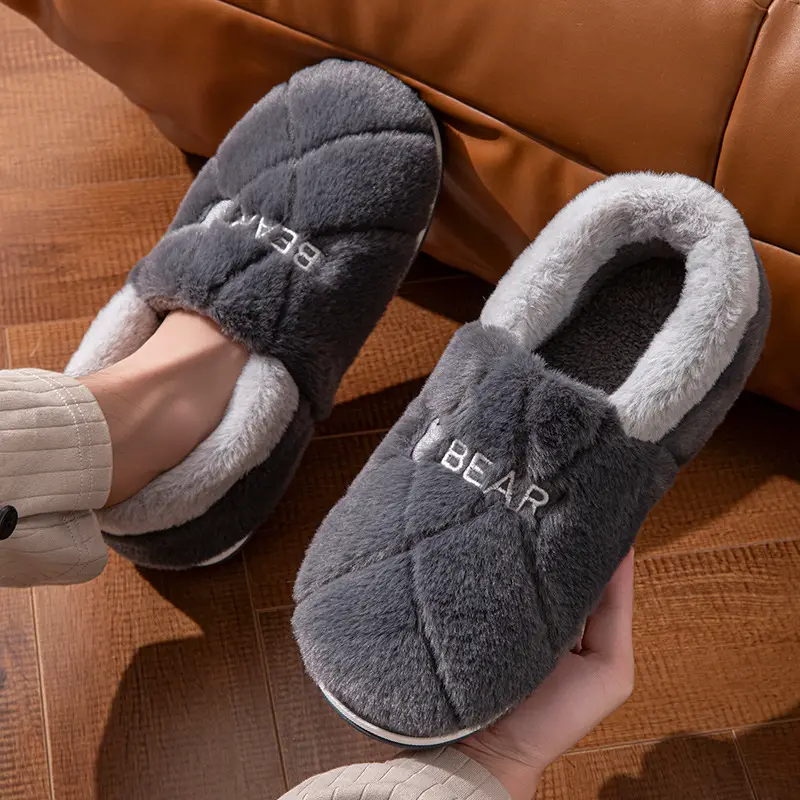 New Cotton Slippers for Men Women Winter Warm Indoor Non-Slip - Image 6