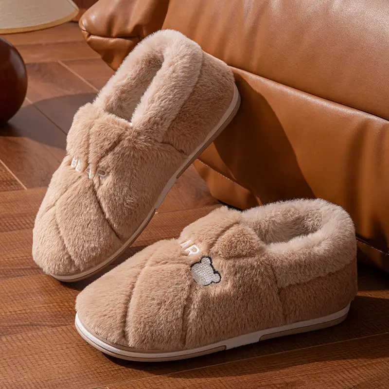 New Cotton Slippers for Men Women Winter Warm Indoor Non-Slip - Image 7
