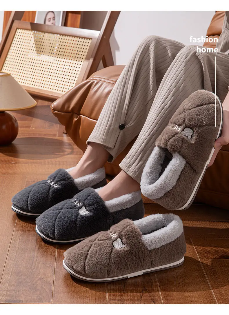 New Cotton Slippers for Men Women Winter Warm Indoor Non-Slip — feature 12