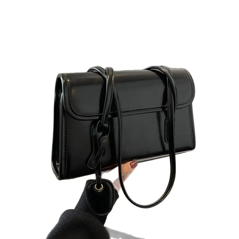 Black Retro Texture Shoulder Bag for Women 2025 - Image 9