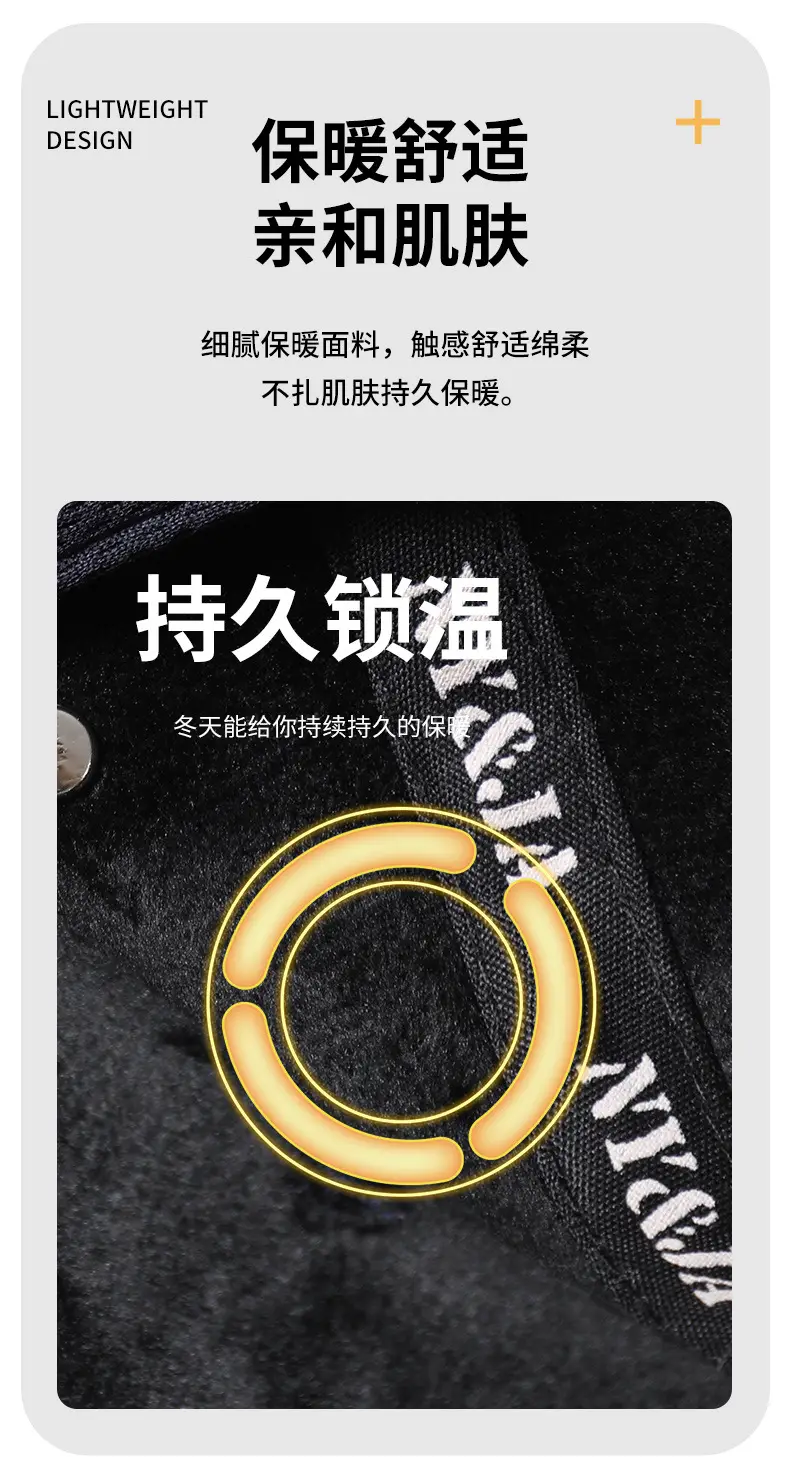 Men Warm Velvet Baseball Cap with Ear Protection — feature 3