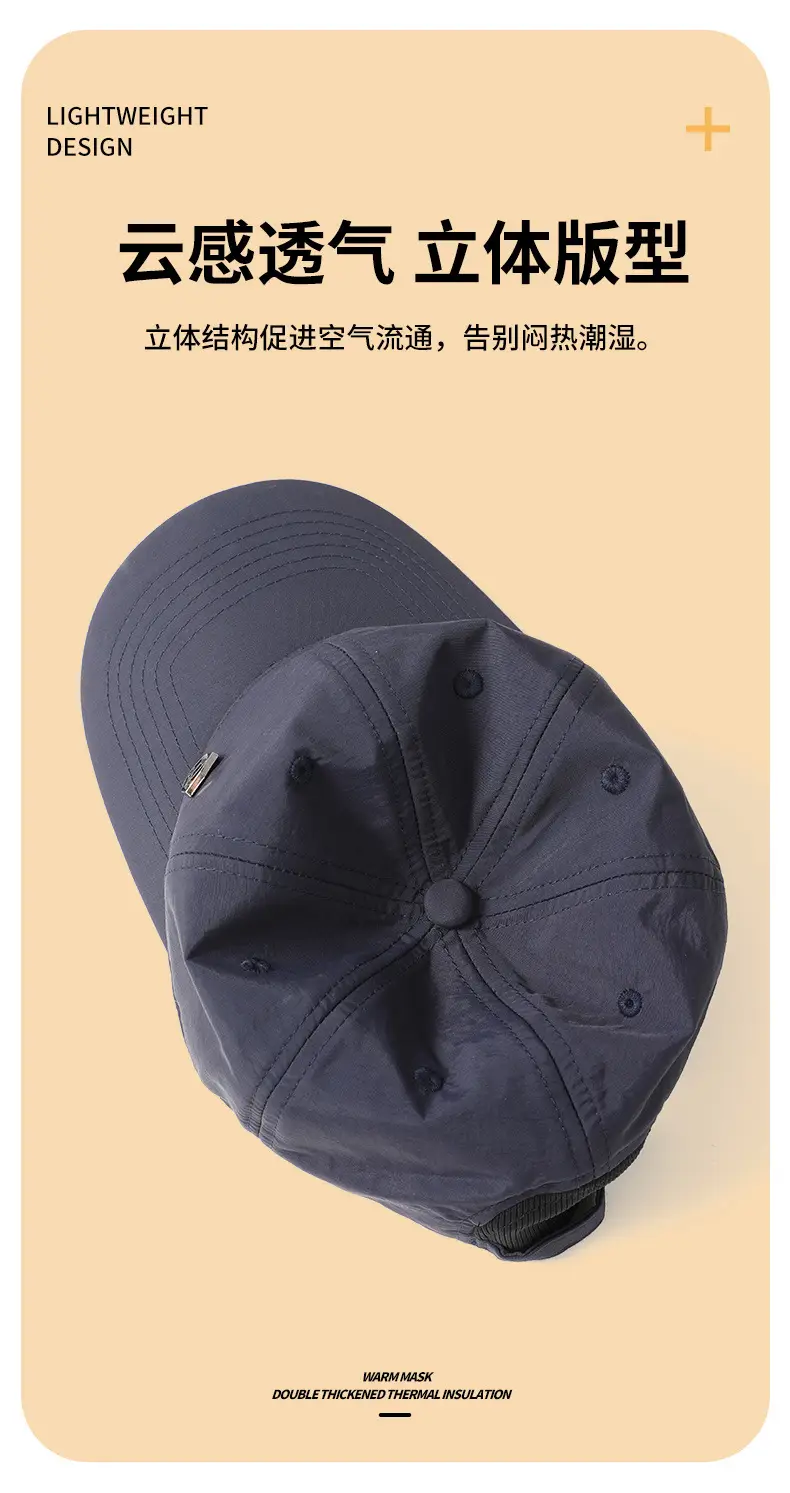 Men Warm Velvet Baseball Cap with Ear Protection — feature 5